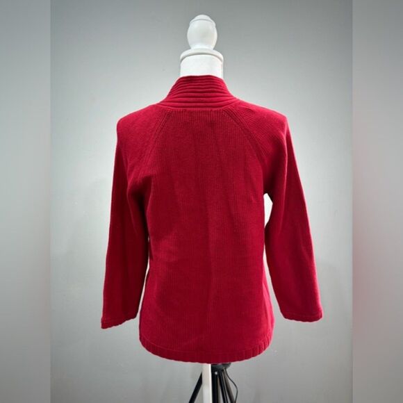 SALE! Red Vintage Talbots Tie-Neck Sweater Size S VGUC - Picture 2 of 6